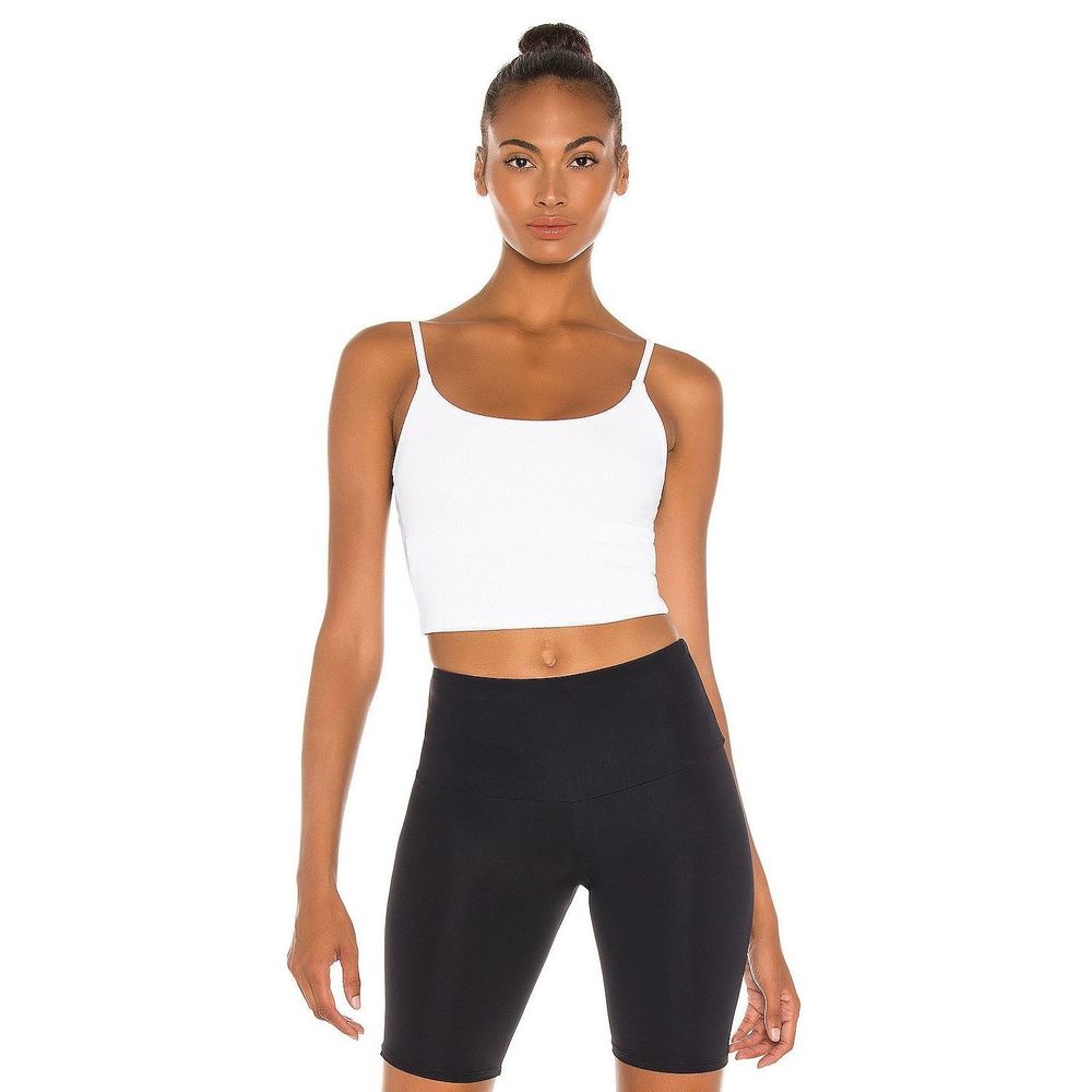 onzie x REVOLVE Belle Cami Crop in White Rib Size S/M REVOLVE MSRP $48